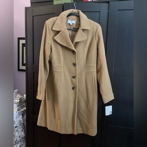 Tan Anne Klein Cashmere Blend Coat